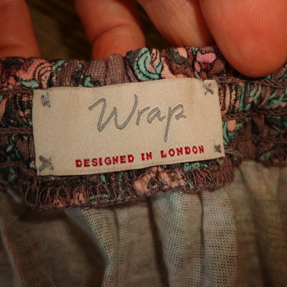 BRAND NEW Wrap Paisley Dress 2 Dusty Rose Short Raglan Sleeves Scoop Tie Neck - Picture 3 of 16